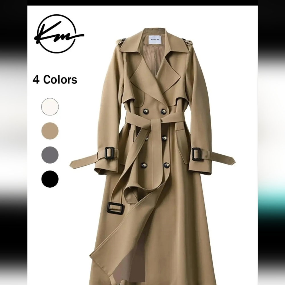 Trench Coat BLACK Color Left